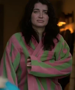 Shop Bad Sisters S02 Eve Hewson Striped Robe