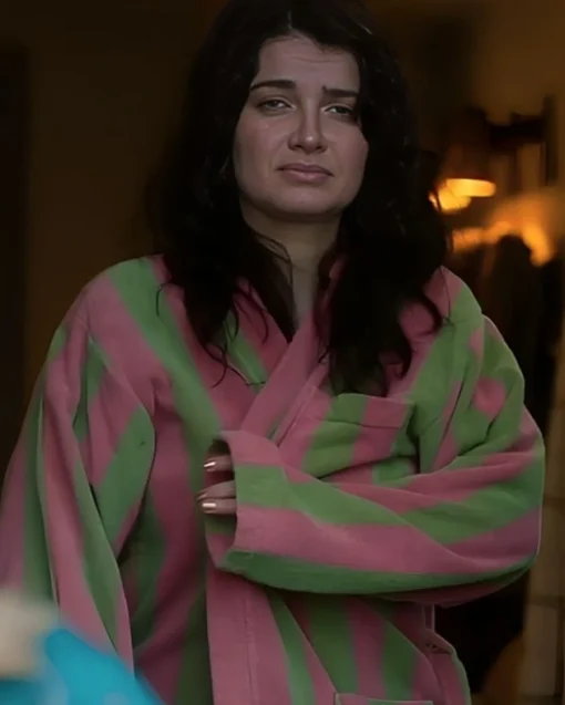 Shop Bad Sisters S02 Eve Hewson Striped Robe