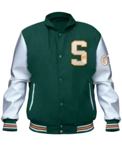 Skyler Green And White Stegaro Varsity Jacket