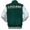 Skyler Green And White Stegaro Varsity Jacket Back