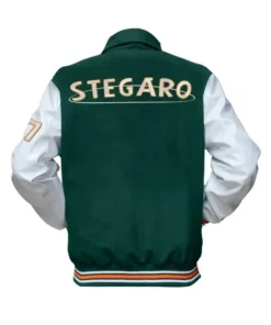 Skyler Green And White Stegaro Varsity Jacket Back