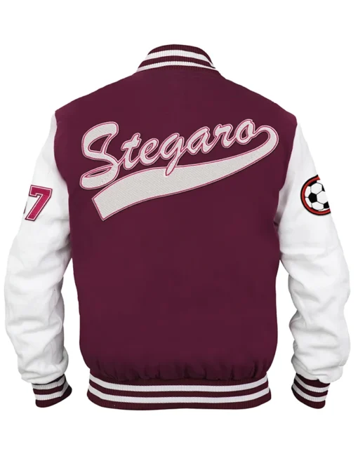 Soccer Stegaro Maroon Varsity Jacket Back