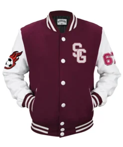 Soccer Stegaro Maroon Varsity Jacket For Sale