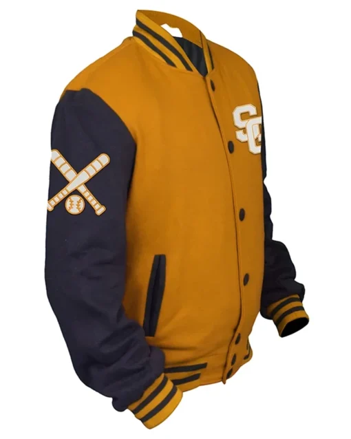 Stegaro Base Ball Yellow And Black Varsity Jacket For Sale