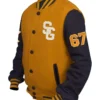 Stegaro Base Ball Yellow And Black Wool Varsity Jacket