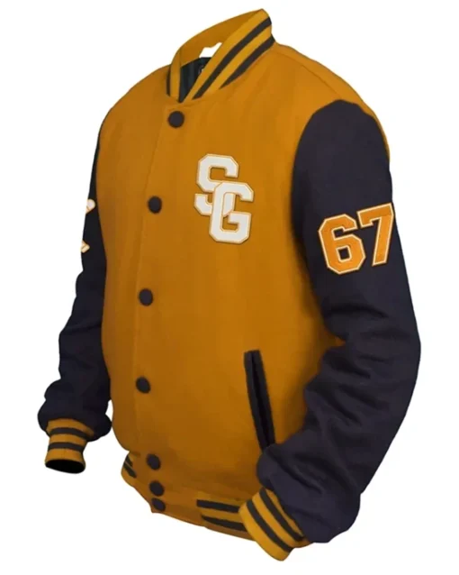 Stegaro Base Ball Yellow And Black Wool Varsity Jacket