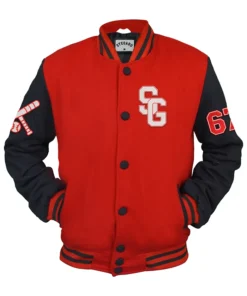 Stegaro Baseball Red Varsity Jacket