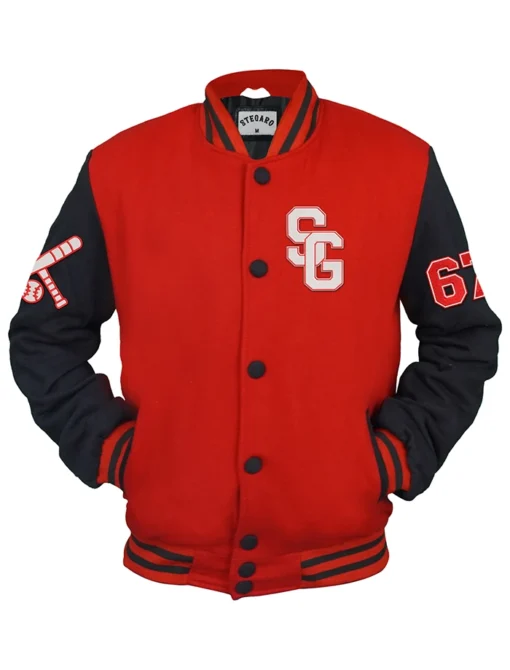 Stegaro Baseball Red Varsity Jacket