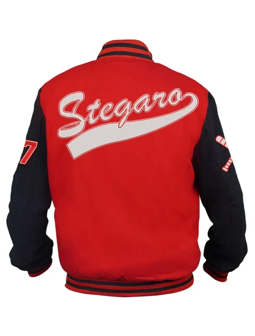 Stegaro Baseball Red Varsity Jacket Back