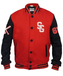 Stegaro Baseball Red Varsity Jacket Front