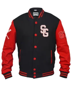 Stylish Baseball Stegaro Black And Red Varsity Jacket