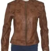 TV Series Heartland Amber Marshall Brown Leather Jacket For Sale