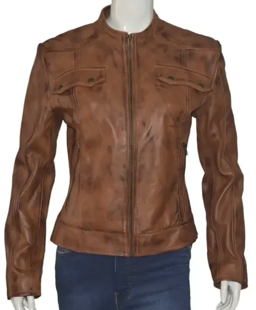 TV Series Heartland Amber Marshall Brown Leather Jacket For Sale