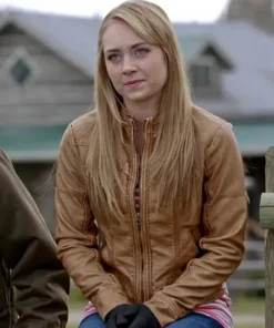 TV Series Heartland Amber Marshall Brown Leather Jacket For Women