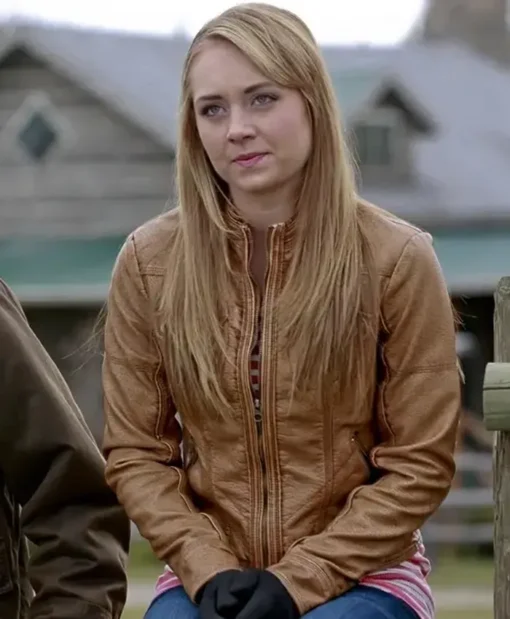 TV Series Heartland Amber Marshall Brown Leather Jacket For Women