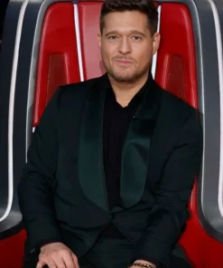 The Voice S26 Michael Buble Black Shawl Collar Suit