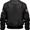 lobov Black Stegaro Bomber Leather Jacket Back