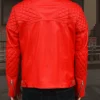 red vintage leather jacket Back