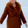 Amy Schumer Kinda Pregnant Brown Shearling Coat