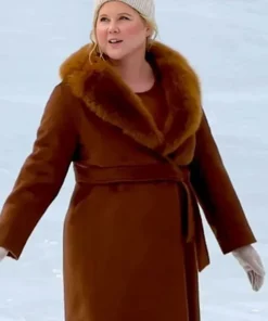 Amy Schumer Kinda Pregnant Brown Shearling Coat