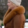 Amy Schumer Kinda Pregnant Brown Shearling Coat For Sale