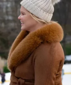 Amy Schumer Kinda Pregnant Brown Shearling Coat For Sale