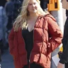 Amy Schumer Kinda Pregnant Red Puffer Jacket