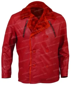 Barry Shearling Fur Red Leather Jacket