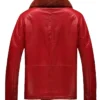 Barry Shearling Fur Red Leather Jacket Back