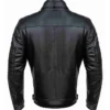 Black Men Stylish Cafe Racer Leather Jacket Back