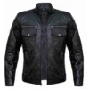 Black Men Stylish Cafe Racer Leather Jacket Main