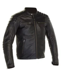 Black Mens Snap-Tab Cafe Racer Jacket Main