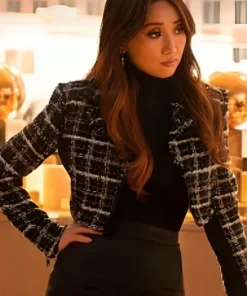 Brenda Song Running Point Cropped Jacket