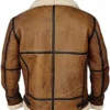 Brian-B3 Distressed Brown Shearling Bomber Jacket Back