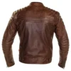 Brown Men's Motorcycle Cafe Racer Leather Jacket Back