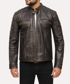 Buy Jimmy Distressed Vintage Brown Leather Jacket