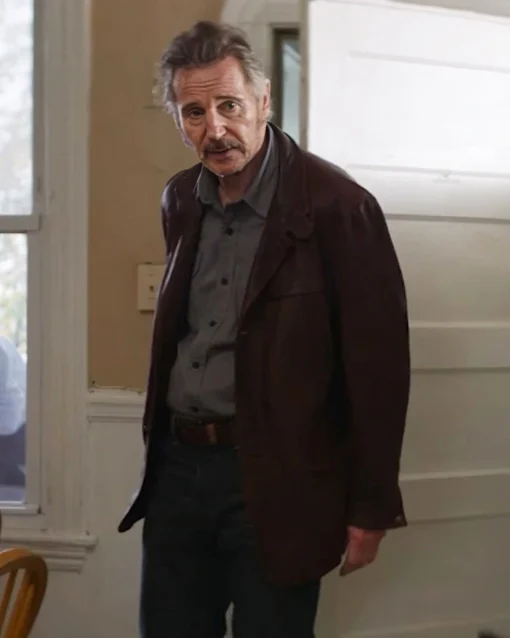 Buy Liam Neeson Absolution Brown Leather Blazer