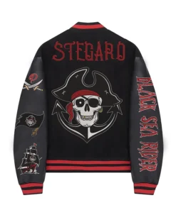 Buy Stegaro Pirate Sea Rider Black Varsity Jacket