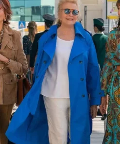 Candice Bergen Book Club The Next Chapter Blue Cotton Coat