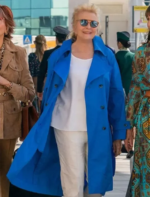 Candice Bergen Book Club The Next Chapter Blue Cotton Coat