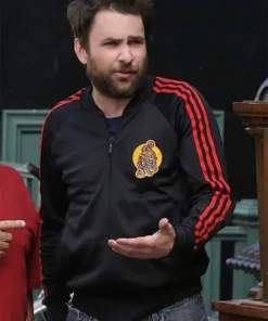 Charlie Kelly It’s Always Sunny in Philadelphia Black Varsity Jacket Front