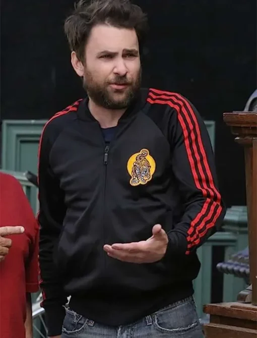 Charlie Kelly It’s Always Sunny in Philadelphia Black Varsity Jacket Front