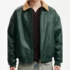 Cheryl Bryant Green Leather Aviator Jacket