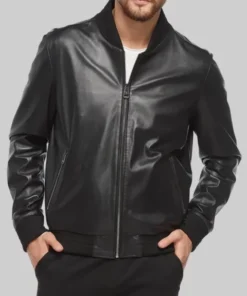 Chris Hemsworth Crime 101 Leather Bomber Jacket