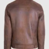 Christopher Padded Shoulders Shearling Leather Jacket Back