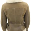 Dana Soft Shearling Sheepskin Leather Brown Jacket Back