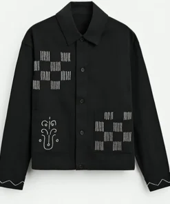 Delon De Metz The Bold And The Beautiful Black Embroidered Jacket For Sale