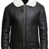 Dominique Aviator RAF Shearling Sheepskin Black Jacket