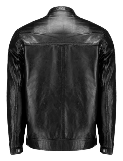 Edge of Venomverse Black Leather Jacket Back