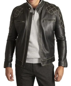 George Black Vintage Cafe Racer Leather Jacket